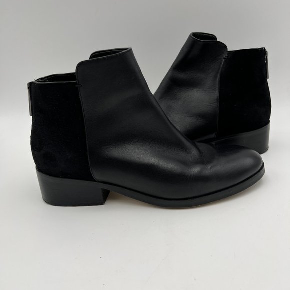 Cole Haan Elion Grand O's Black Leather and Suede Ankle Booties Size 7 - Picture 2 of 10